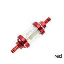 8mm CNC 알루미늄 합금 유리 오토바이 가스 연료 가솔린 오일 필터 ATV 먼지 핏 오프로드 자전거 모토 크로스 액세서리, 03 Red