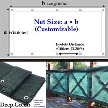 조립식 비닐 농막 카페 베란다 95% 음영 안티-uv 두꺼운 HDPE Pergola 태양 그늘 그물 정원 마당 양산, 05 Dark Green_13 0.9m x 5m