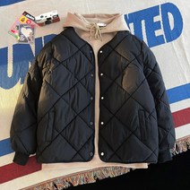 점퍼 코트 가볍고 얇은 마름모 누에고치 작은 한국 스타일의 면화 2022 새로운 여성의 겨울 작은 짧은 면화 여성