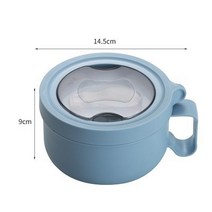 스테인레스 스틸 인스턴트 누들 그릇 850ml 커버 절연 식사 그릇 일본식 도시락 학생 인스턴트 누들 상자, 03 blue