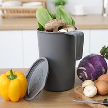 1인가구 신혼부부 버리기 쉬운 2L 음쓰통 주방잔반통 잔반수거 잔반통 짬통, 아이보리