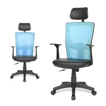 체어포커스 아이스퀘어 iBQ 헤더형 메쉬의자, 블루