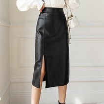 라페나 여성 롱 가죽 스커트