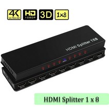 HDMI분배기 선택기 셀렉터 멀티비젼 듀얼 모니터 4k 1x8 1 8 오디오 스위처 오디오 3d 1x8 비디오 hdcp 1080p 8 포트 변환기 hdtv pc dvd 플레이어, 영국 플러그, hdmi 분배기 1x8