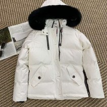 강아지 겨울 가을 옷 패딩 여성 가위털 다운 재킷 여우 모피 칼라 탈착식 후드 짧은 따뜻한 코트 두꺼운 여성용 의류 3Q, 2.Beige - S