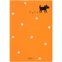 일본 호보니치 미도리 포켓 다이어리 수첩 2023년 B6 주간 풀의 무늬 22190006 1월 시작), 09 검은 개 패턴