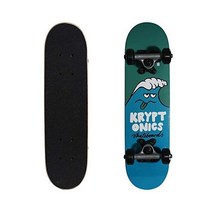 Kryptonics Locker Board 558cm (22인치) 컴플리트 스케이트보드 Wacky Wave 블루 559cm x 146cm (22 575인치), Pin-head