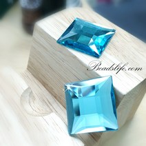 비즈라이프 25mm정사각 판유리, 1개, 25mm아쿠아마린