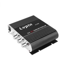 Lvpin LP-838 자동차 채널 앰프 Hi-Fi 2.1 스테레오 서브 우퍼 오디오베이스 스피커 부스터 차량용 DVD 플, [02] black