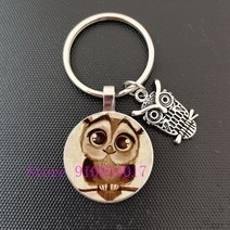 이젤 거치대 화판 뜨거운 판매 큰 눈 올빼미 펜던트 키 체인 귀여운 새 빈티지 그림 유리 볼록