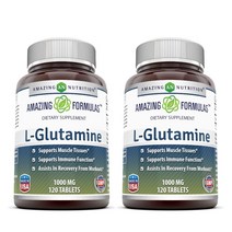 Amazing 어메이징 뉴트리션 L글루타민 1000mg 120정 엘글루타민 X 2병, 1개, 기본