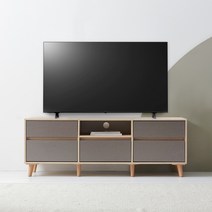 [케이컴퍼니] 이음2단1500거실장(5서랍형) 플라스틱다리 / K1500-2S-IN-5C, 메이플그레이