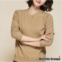 Mylittle Orange 다양한 컬러의 가을 여성 니트 편안한 얇은 스웨터 베이직 스웨터 라운드 니트