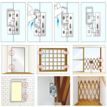 일제 스텐 고리분리형 경첩 안전문 애견하우스 창문 잠금장치 핸들조작, 60x46/대