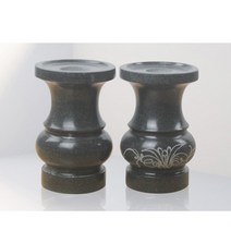 돌 석재 납골당 묘지 산소 꽃병 화병 한쌍, 높이9cm바깥지름6cm구멍지름1cm