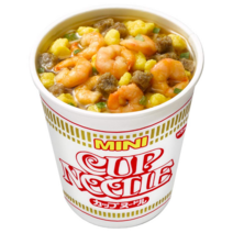 NISSHIN닛신 컵누들 미니 닛신 컵라면 씨푸드 카레 각 1박스 43gx15개입, 1번