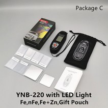 YUNOMBO YNB-220/220B/220U 필름 두께 측정기 자동차 페인트 테스터 코팅 게이지 백라이트 LED/UV 손전등, YNB-220 PackageC LED, 01 YNB-220 PackageC LED