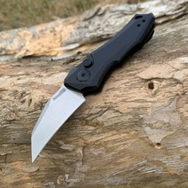 kershaw 7350 서바이벌 나이프 항공 알루미늄 합금 + 탄소 섬유 핸들 야외 사냥 캠핑 등산 edc 도구, 검은 손잡이