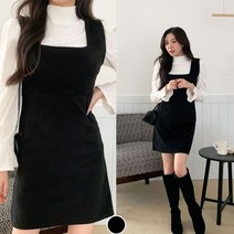 퍼니걸스 5876 스퀘어넥 모직 민소매 미니 원피스 여성의류