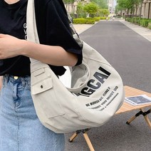 레터링 숄더 캔버스 크로스 캐주얼 스트릿 가방여성 여성쇼퍼 데일리 데일리가방 가벼운가방 백-735056hn