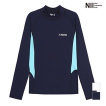 [니] 남성 하이넥 배색 래쉬가드_NNXAXVM5416, WHITE(01)