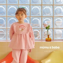 뮤뮤앤바바 케이티체크블라우스