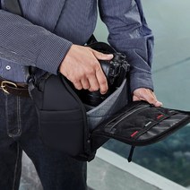 카메라 미러리스 DSLR 보관 크로스백 캠코더 파우치 파우치 렌즈 카메라백, 그레이
