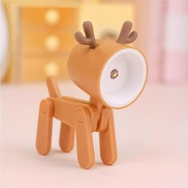 특이한 무드등 아크릴 무드등 샤오미-LED 야간 조명 미니 귀여운 애완 동물 조명 카와이 만화 개 사슴 접이식 테이블 램프 방 침대 옆 침실 라이트, 07 07