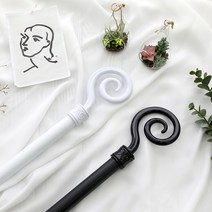 포그난 커튼봉 트랙 라운드 레일 커텐봉 설치 부자재, 화이트, 스네일 커튼봉(25mm)