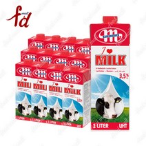 뉴카페마켓 믈레코비타 수입 멸균우유 12팩, 12개, 1000ml