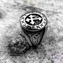 해병대 장교 ROTC 반지 임관 졸업 남성 티타늄 스틸 링 빈티지 남녀 힙합 빅사이즈