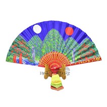 일월오봉도 부채 화조단 (좌대미포함) 신중부채 점사부채 무구 신물 무속용품 불교용품
