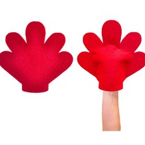 운동회 빨간색 손바닥모양 부직포장갑2P 야국응원 손가락장갑 유치원 단체
