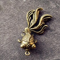 우주인트레이 고래장식품 정의의여신상 조형물 미니 황동 조롱박 동상 장식 펜던트 축복 홈, 금붕어