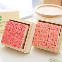 청첩장도장 청첩장스탬프 잉크패드 만년스탬프 캐릭터 스템프 우드 STAMP 다꾸 미니 25종 (올핀)_937EA, 해피, 본상품선택
