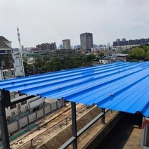 칼라강판 지붕재 스틸 타일 철판 헛간 지붕 방수 축사 외장재 스레트 덮개 홑강판, G, 1개