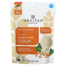 Navitas Organics 유기농 곡물 무함유 가루 콜리플라워 병아리콩 렌틸콩 함유 227g 8oz 332402