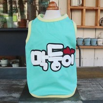 핑키밍키 내 사랑 막둥이 강아지 나시티 민소매 봄옷 귀여운 면티 특이한 말티즈옷, 02.mint