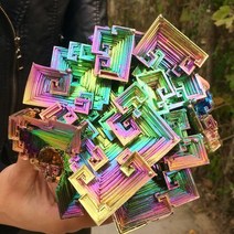 BISMUTH 비스무트 천연 석 크리스탈 광 금속 무지개 광물 표본 레이키 치유, 10.9001000g