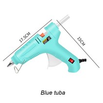 글루건 무선 핫멜트 핫 멜트 접착제 총 7mm 11mm 스틱 60W 미니 전기 난방 가정용 홈 DIY 도구 공예 복구, [01] Glue Gun, [04] L blue 60w, [01] 미국