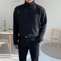 (1+1+1)부드러운 국민 반폴라 티셔츠 남자 기모 목티 후리스 폴라 반목 가을 겨울 이너 옷 코디