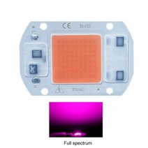 LED COB Chip 10W 20W 30W 50W 220V 110V 스마트 IC 비네드 드라이버 전구 램프 투광 조명 스포트라이트 Diy 드롭쉬핑, Full spectrum, 50W-6040