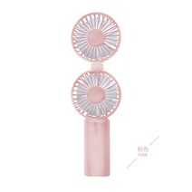 손잡이 트윈 터빈 휴대식 소형선풍기 대풍력 USB 충전 더블 헤드 꺾다 겹치다 2945743067, 3000 밀리안 전기 못 (충일 차, 핑크