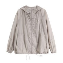 빅사이즈원피스 77 88 99 4XL-5XL 봄 가을 여성 폭격기 여성 자켓 포켓 지퍼 후드 태양 보호 착용 아웃웨어 느슨한 플러스 사이즈 윈드 브레이커