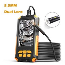 고성능 IPS 스크린 듀얼 카메라 산업용 내시경 HD1080P 8mm 55mm 렌즈 보어스코프 LED IP68 방수 경질 케이블 P50 45 인치, [03] 10m, [01] 55MM Dual Lens