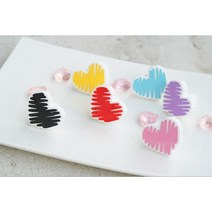 지그재그하트 석고방향제, 레드, 차량용(일반용), 화이트로즈