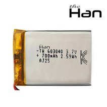 더한 리튬 폴리머 배터리 충전지 603040 700mAh, 1개