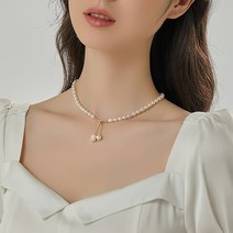 꽃소담 6mm 쇄골 사슬 담수진주 목걸이 천연진주초커 ZYA59