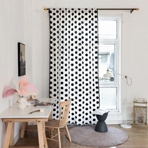 흑백 방울 유니크 디자인 거실 발코니 아이방 여름 커튼 무드 분위기 변화 가능