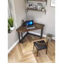 코너형책상 선반 사무용 ㄱ자 공부방 좁은 다용도, 삼각형 90x90x75